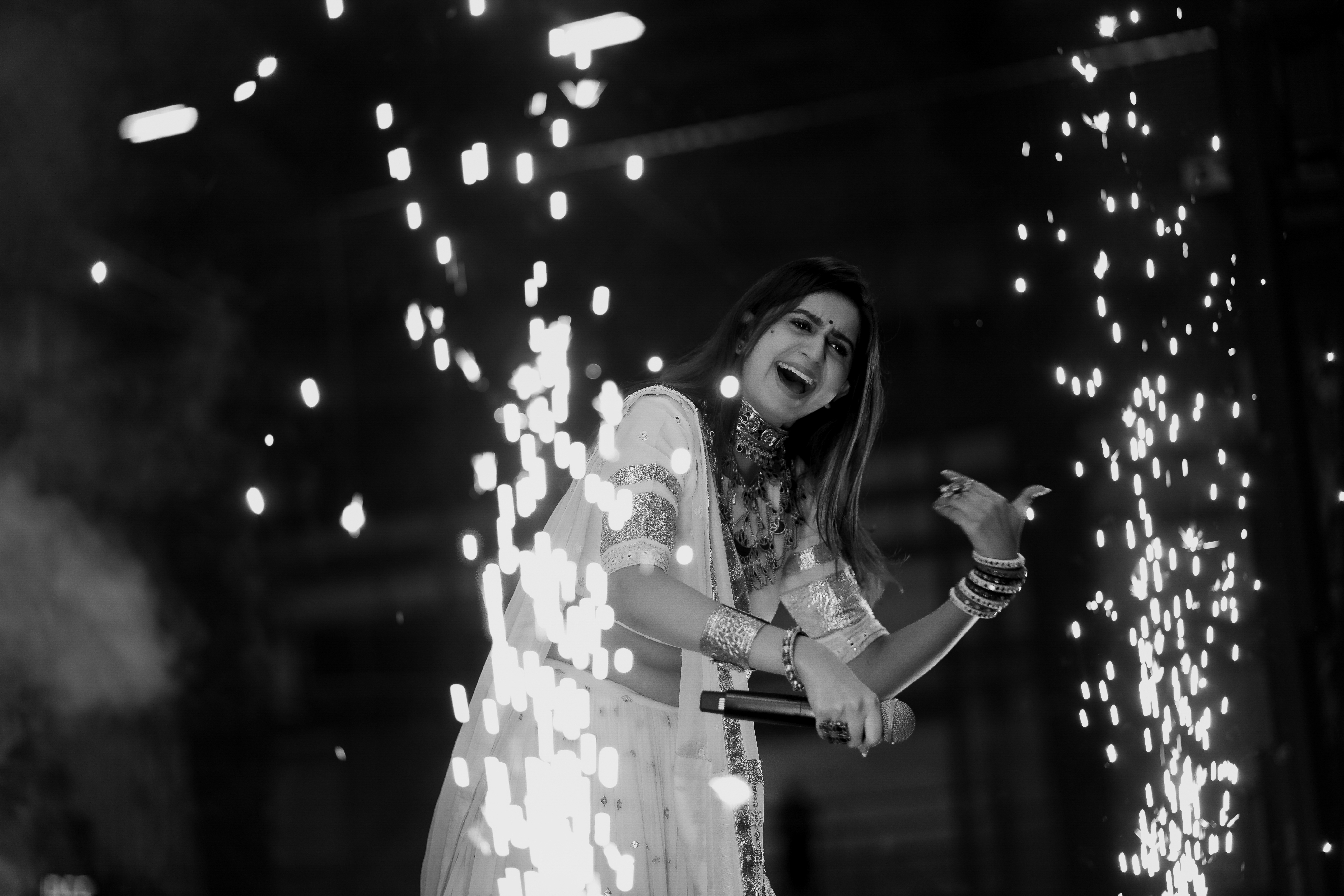 Black and white wedding photo